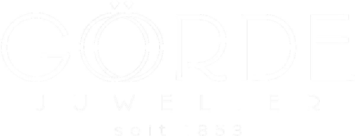 Logo von Görde Juwelier in Weißschrift auf schwarzem Hintergrund, mit den Worten 'seit 1853' unter dem Firmenname.